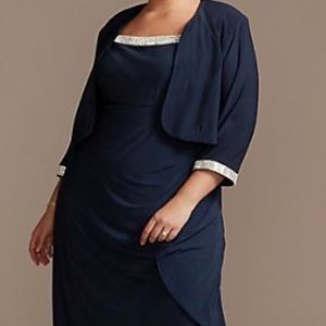 Mother of the Bride Dress - CRYSTAL EMBELLISHED DRESS AND BOLERO JACKET SET 24W